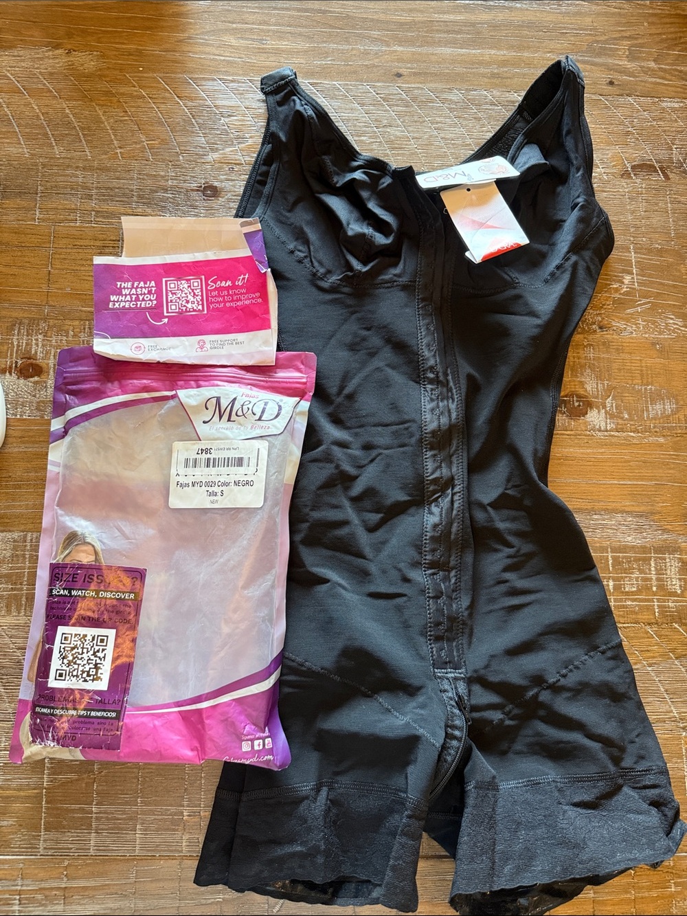 NWT M&D Black Shapewear Bodysuit - S/CH - Faja